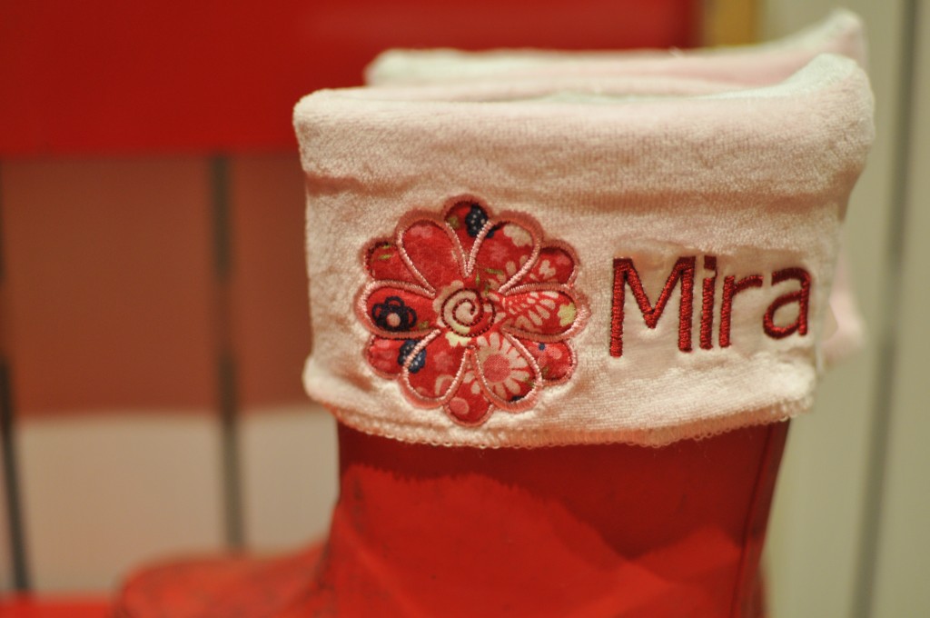 Embroidered personal welly sock